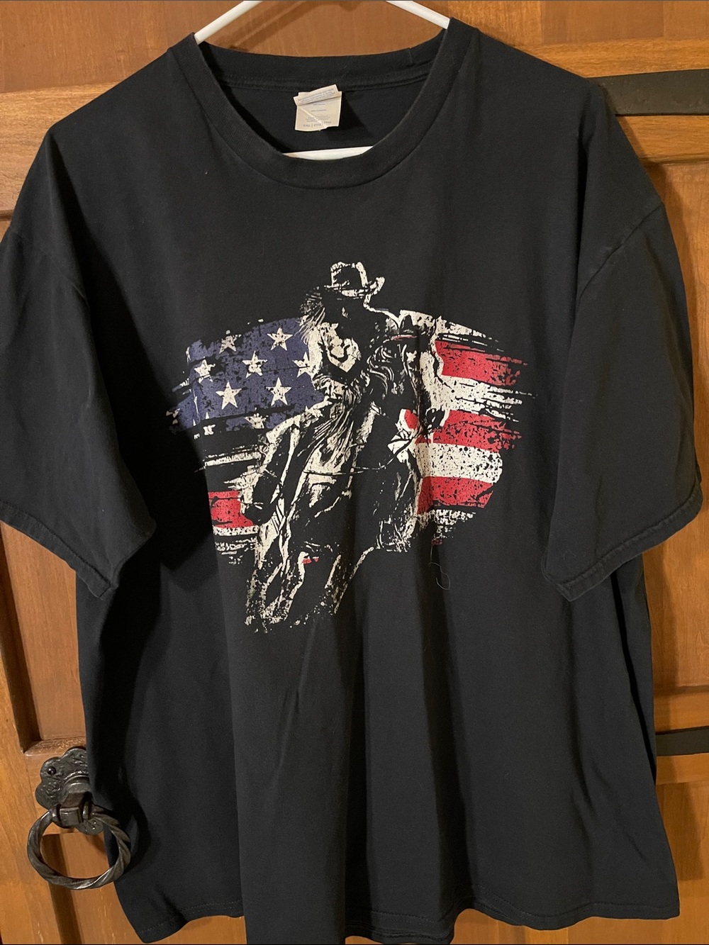 Port and Company Black Rodeo American Flag Tee
